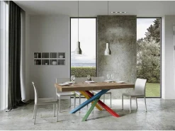 Mesa extensible 90x180/440 cm Volantis Premium Roble Natural estructura multicolor 4/B