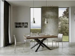 Mesa extensible 90x200/460 cm Volantis Premium Nogal estructura Antracita