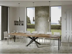 Mesa extensible 90x200/460 cm Volantis Premium Nogal estructura Antracita