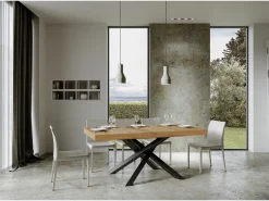 Mesa extensible 90x180/440 cm Volantis Premium Roble Natural estructura Antracita