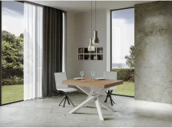 Mesa extensible 90x130/234 cm Volantis Premium Roble Natural estructura blanco