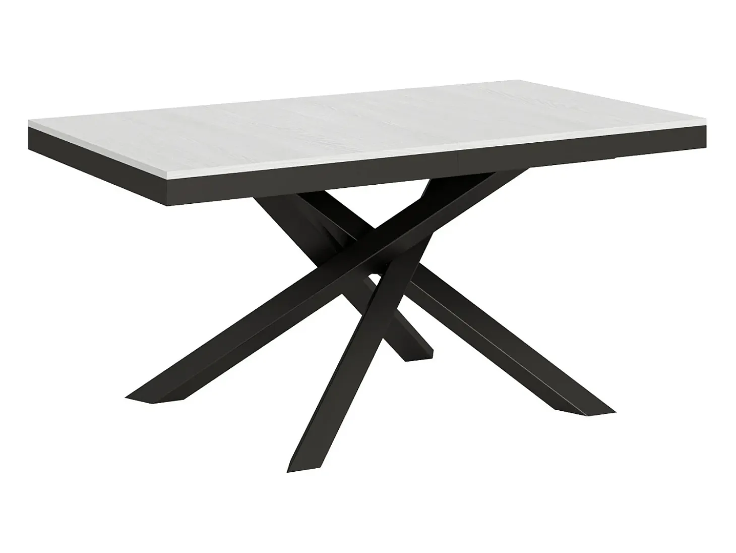 Mesa extensible 160/264x90 cm Volantis Evolution fresno blanco estructura et patas antracita