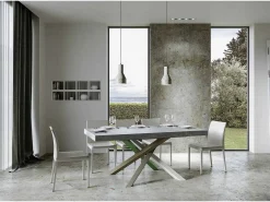 Mesa extensible 90x160/420 cm Volantis Premium Cemento estructura multicolor 4/A