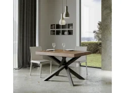 Mesa extensible 120/380x90 cm Volantis Premium patas nogal antracita