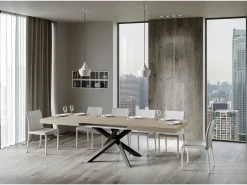 Mesa extensible 200/460x90 cm Volantis cachemira patas antracita