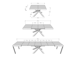 Mesa extensible 140/400x90 cm Volantis Premium roble natural patas multicolor 4/C