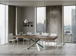 Mesa extensible 90x160/420 cm Volantis Premium Nogal estructura multicolor 4/A