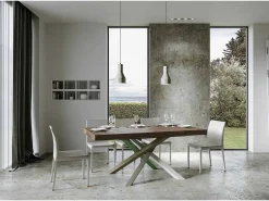 Mesa extensible 90x160/420 cm Volantis Premium Nogal estructura multicolor 4/A