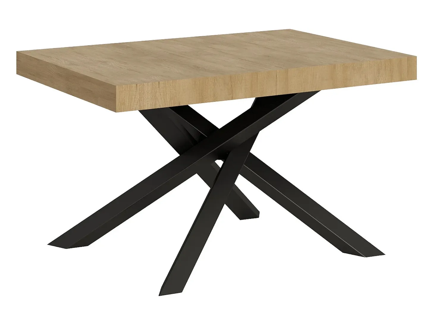 Mesa extensible 120/224x90 cm Volantis roble natural patas antracita