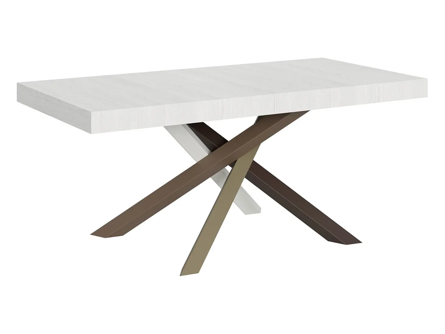 Mesa extensible 200/304x90 cm Volantis Premium fresno blanco patas multicolor 4/C