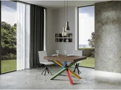Mesa extensible 90x140/400 cm Volantis Premium Nogal estructura multicolor 4/B