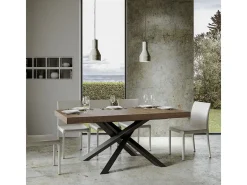 Mesa extensible 160/264x90 cm Volantis nogal patas antracita