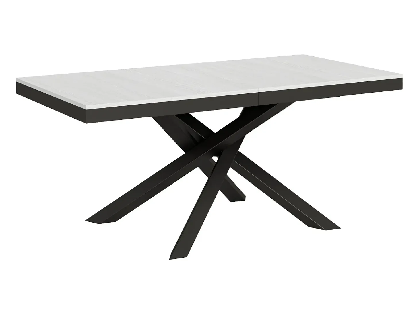 Mesa extensible 180/284x90 cm Volantis Evolution fresno blanco estructura et patas antracita