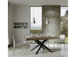 Mesa extensible 90x200/460 cm Volantis gris paloma patas antracita