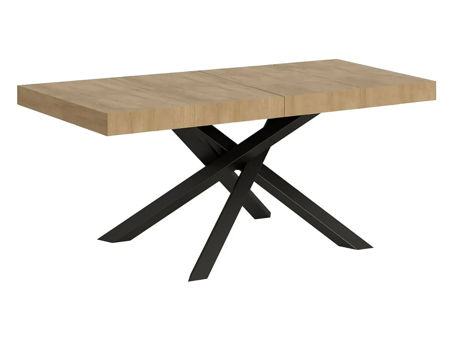 Mesa extensible 140/244x90 cm Volantis Premium roble natural patas antracita