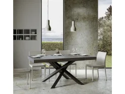 Mesa extensible 90x160/420 cm Volantis Premium Cemento estructura Antracita