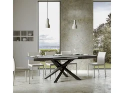 Mesa extensible 130/234x90 cm Volantis cemento patas antracita