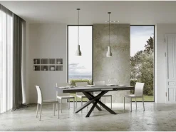 Mesa extensible 130/234x90 cm Volantis cemento patas antracita