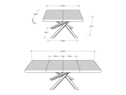 Mesa extensible 90x120/224 cm Volantis Premium cachemira patas antracita