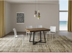 Mesa extensible 130/234x90 cm Zeplir nogal patas antracita