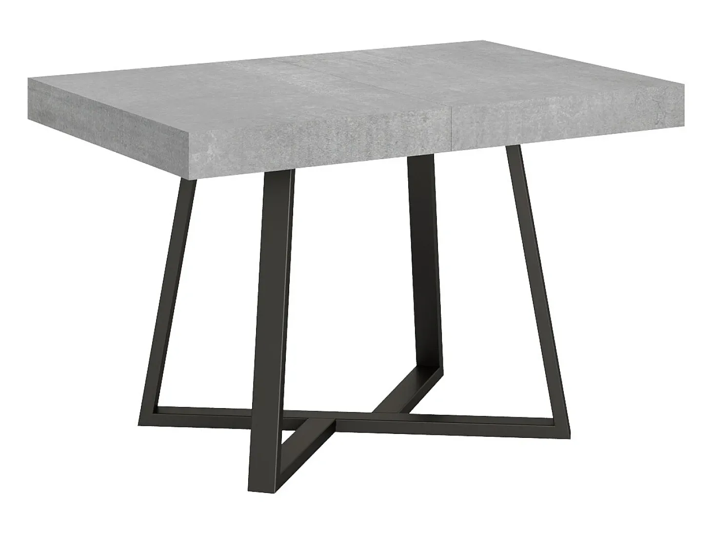 Mesa extensible 130/390x90 cm Zeplir cemento patas antracita