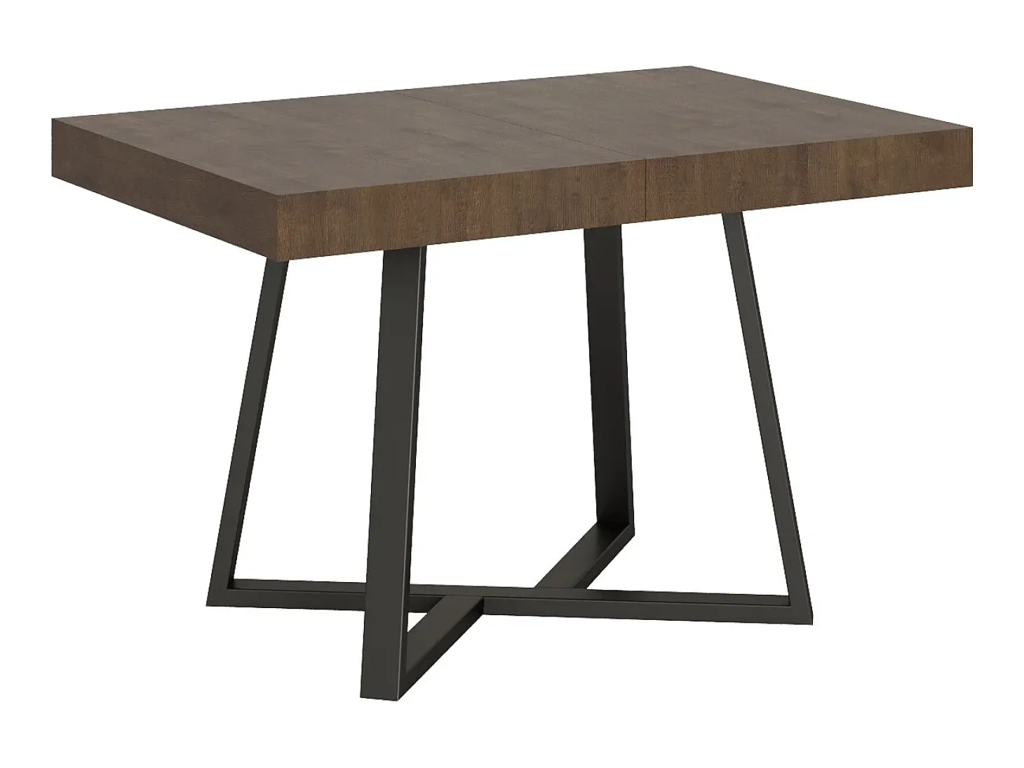 Mesa extensible 120/224x90 cm Zeplir nogal patas antracita
