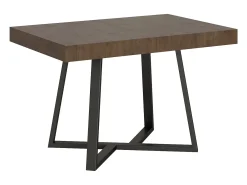 Mesa extensible 120/224x90 cm Zeplir nogal patas antracita
