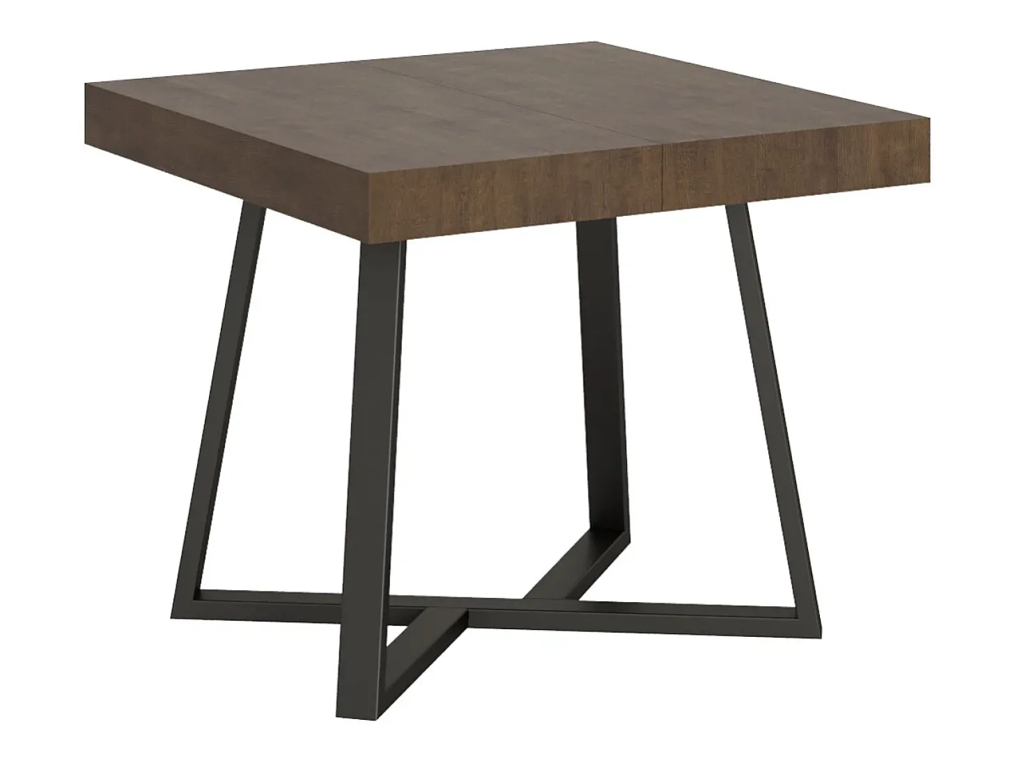 Mesa extensible 90/194x90 cm Zeplir nogal patas antracita