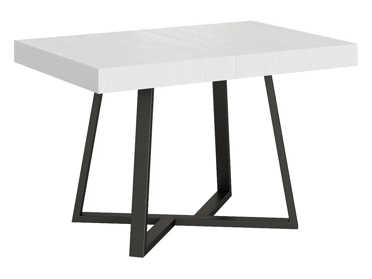 Mesa extensible 130/234x90 cm Zeplir fresno blanco patas antracita