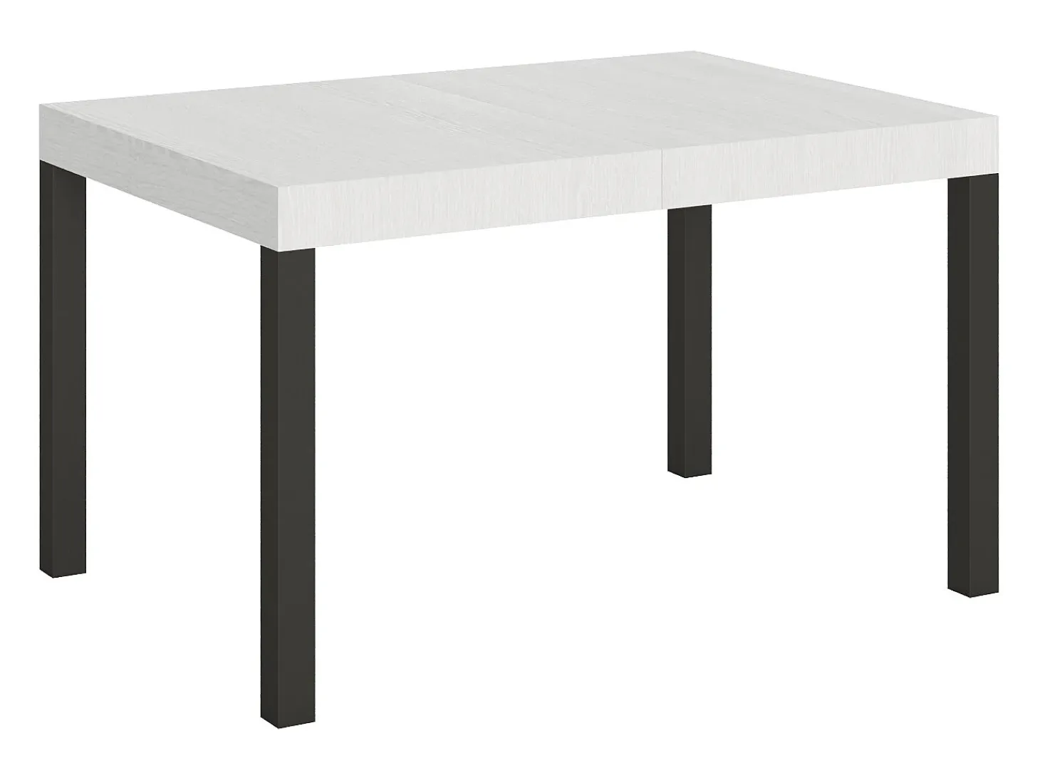 Mesa extensible 140/224x80cm Everyday fresno blanco patas antracita