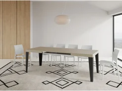 Mesa extensible 140/224x80cm Flame cachemira patas antracita