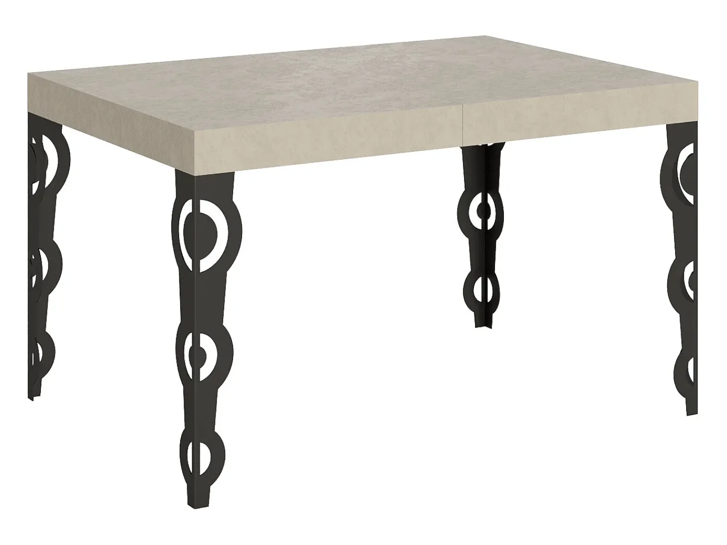 Mesa extensible 140/224x80cm Karamay cachemira patas antracita