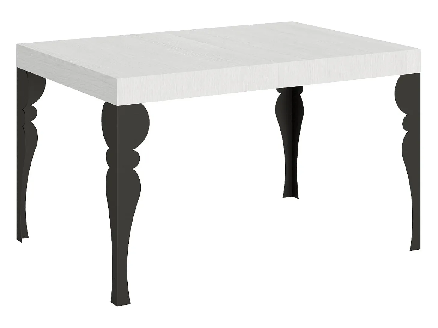Mesa extensible 140/224x80cm Paxon fresno blanco patas antracita