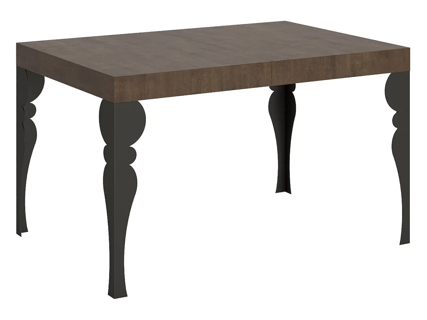 Mesa extensible 140/224x80cm Paxon nogal patas antracita