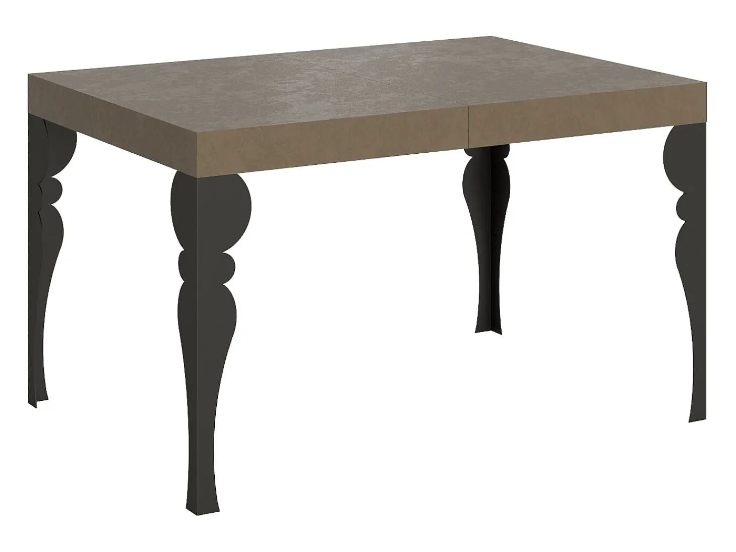 Mesa extensible 140/224x80cm Paxon gris paloma patas antracita