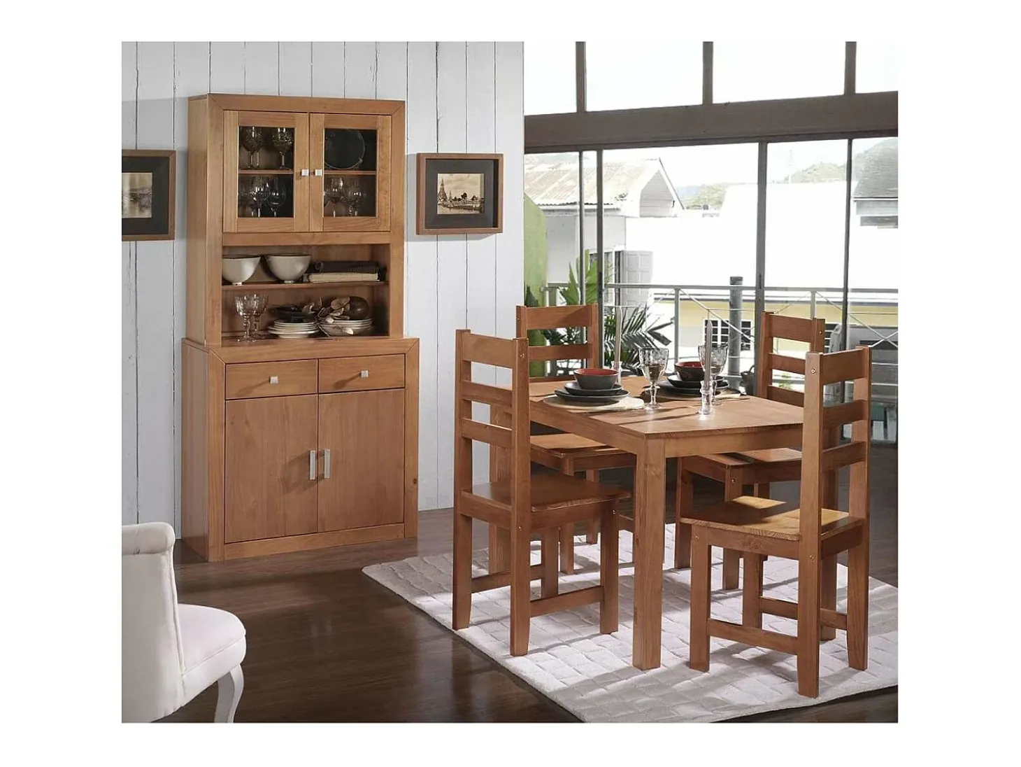 Mesa fija de comedor en Madera Maciza 73 cm(alto)120 cm(ancho)80 cm(largo)