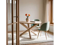 Mesa fija de Madera Natural 76 x 120- Isak