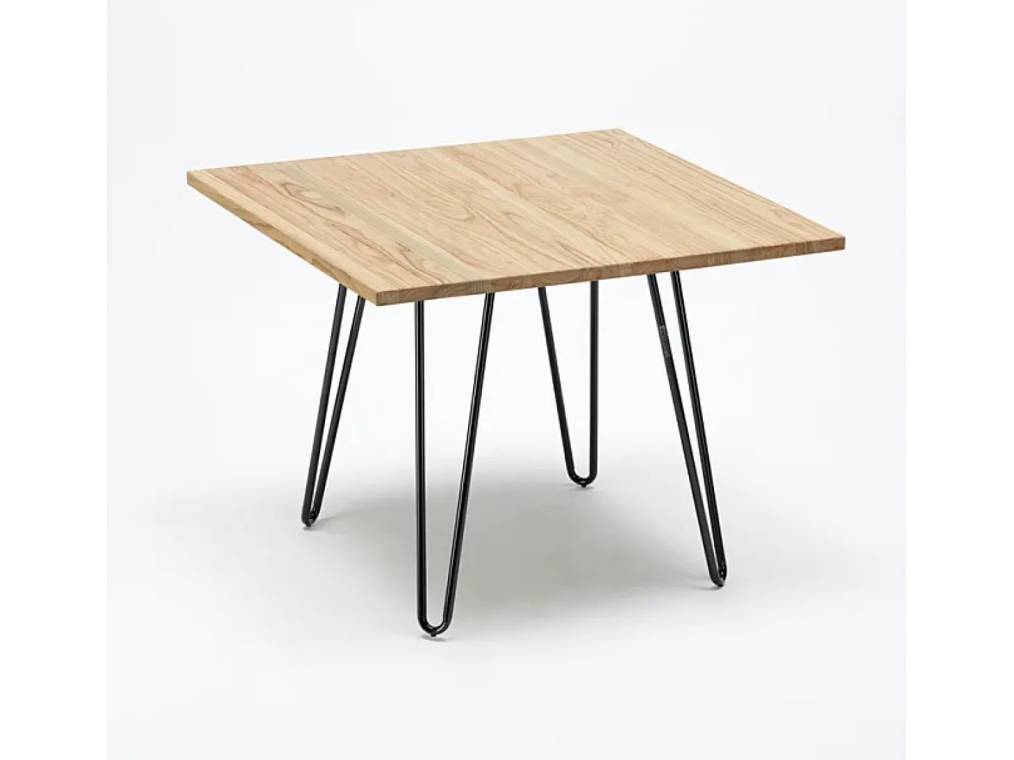Mesa industrial de metal acero y madera 80x80 bar y casa Hammer - Beige