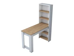 Mesa Kailua 1443, Blanco|Nogal, 75x50x120cm, Aglomerado laminado