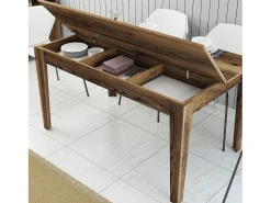 Mesa Kailua B100, Nuez, 75x88x145cm, Aglomerado laminado