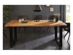 Mesa LODEN – Rectangular 160 cm – Madera Sheesham y metal – Estilo industrial