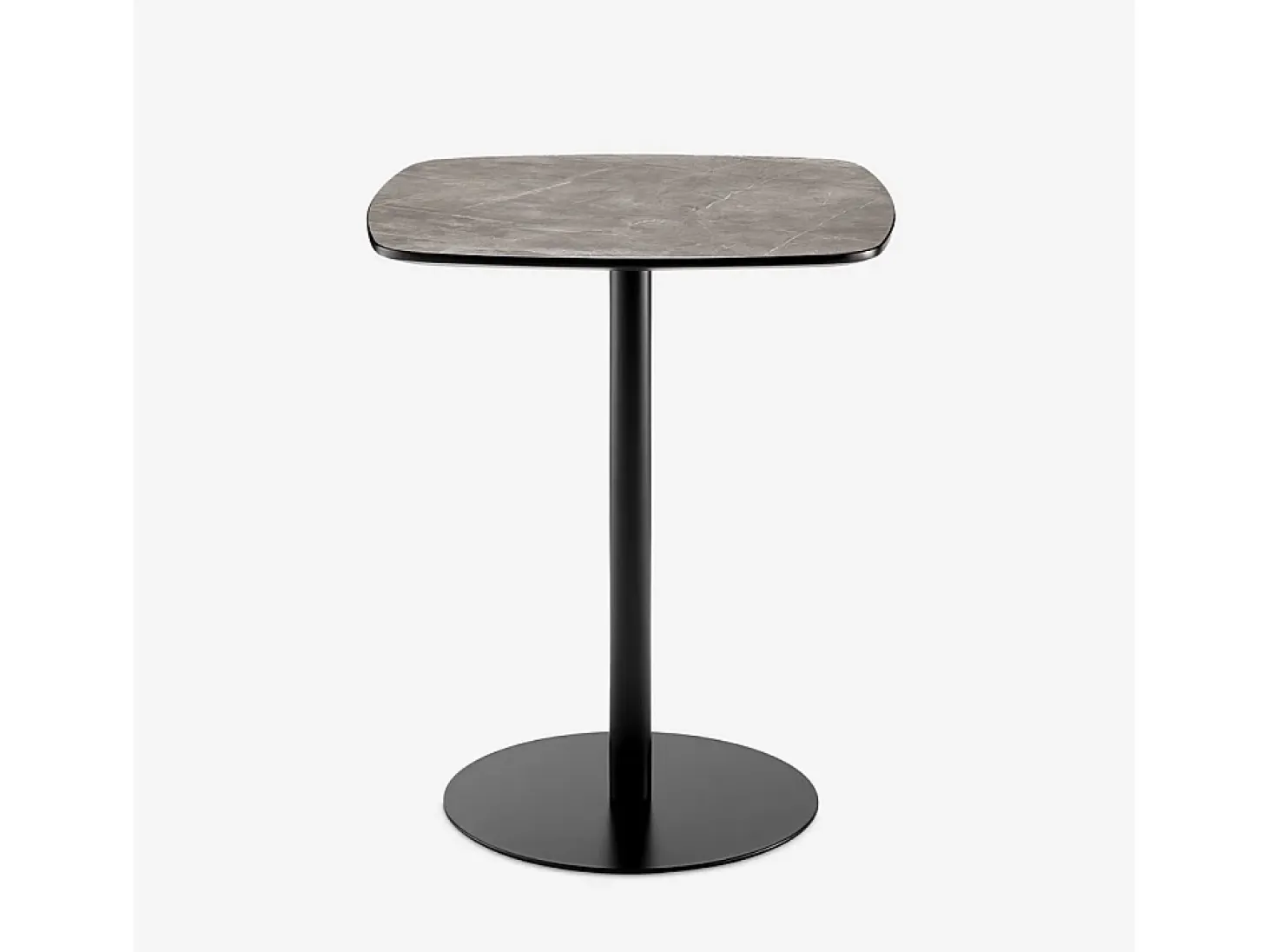 Mesa para bar, cocina y restaurante 60x60x74 cm efecto mármol color negro Mikee