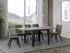 Mesa plegable cuadrada 90x90/180 cm Librio-Color Gris cemento