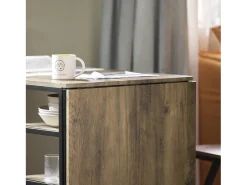 Mesa Plegable de Almacenaje con 3 Estantes para Comedor Salón Mesa Auxiliar Escritorio Madera Ahorra Espacio FWT62-N SoBuy ES