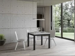 Mesa plegable pequeña cuadrada 90x90/180 cm Dova-Color Natural