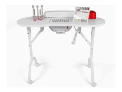 Mesa plegable portátil para manicura y reconstrucción de uñas Easynails - Blanco