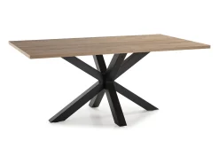 Mesa rectangular con pie de hierro para 6/8 personas 180x76 cm