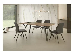 Mesa rectangular de comedor Paula acabado nogal sabi 76cm(alto) 90cm(ancho) 160cm(largo)