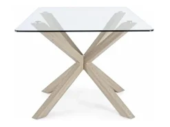 Mesa rectangular de cristal con pata natural 160X90 cm - MAYO