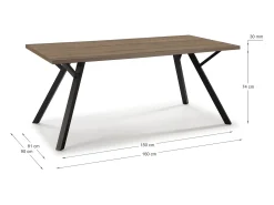 Mesa rectangular de madera para 6/8 personas 160x90 cm
